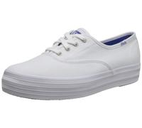 Keds WoMens Triple Cvo White Lace-up Platform Sneakers with Cotton Canvas Upper - Size UK 8.5
