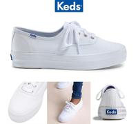 Keds Women's Triple CVO Core Canvas White Shoes with Cushioned Footbed, Size 7.5 - UK 7.5
