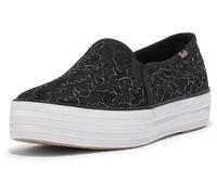 Keds Women's Triple Decker Slip on Sneaker, Black Lace, 7 UK