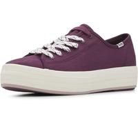 Keds Women's Triple Kick Canvas Sneaker, Burgundy Bottom Foxing Stripe, 3 UK