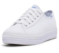 Keds Women's TRIPLE KICK CANVAS Sneaker, White, 7.5 UK