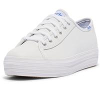 Keds Women's TRIPLE KICK LEATHER Sneaker, White, 5 UK