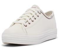 Keds Women's Triple Kick Leather Sneaker, White/Rose Gold, 7 UK