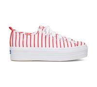Keds Women's Triple Up Breton Stripe Canvas Shoes, White&Red - UK 7