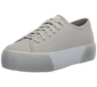 Keds Women's Triple Up Leather Sneaker, White/Grey Bubble Foxing, 2.5 UK