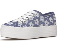 Keds Womens Triple Up, Light Blue Floral Canvas, 9