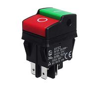 KEDU HY52 4Pins Electrical Power Tools Pushbutton Switch ON Off Push Button Switches for Household Electrical Appliances and Similar Device AC 125/250V 20/12A 5E4 T85/55 IP54 2-Pack