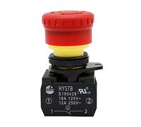 KEDU HY57B Emergency Stop Push Button Switches Red Mushroom Head Emergency Stop Rotary Switch for Industrial Equipment 125V/250V/400V 18A/12A/8A