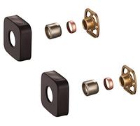 KEDWILL® Bar Valve Fast Fixing Kits Brackets with Matt Black Square SS Cover Shrouds Escutcheons 3/4” Inch Connections BSP 15mm Wall Mounted for Thermostatic Bath Shower Bar Valve Mixer Tap