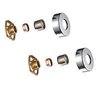 KEDWILL® Bar Valve Fixing Kits Brackets with Round SS Chrome Cover Shrouds Escutcheons 3/4” Inch Connections BSP 15mm Wall Mounted Fast Fix Kit Bracket for Thermostatic Bath Shower Bar Valve Mixer