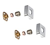 KEDWILL® Bar Valve Fixing Kits Brackets with Square SS Chrome Cover Shrouds Escutcheons 3/4” Inch Connections BSP 15mm Wall Mounted for Thermostatic Bath Shower Bar Valve Mixer Tap