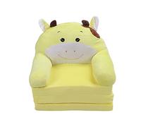 Keebgyy 2 in 1 Foldable Kids Sofa, Cow Cartoon Theme, Multi-colored, 27 cm x 44 cm x 20 cm, 3 Layers