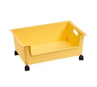 Keebgyy Classroom Organizing Bins, Plastic Book Storage Box, Plastic Book Storage Box with Pulley Design, Pulley Design Large Capacity Easy To Move Durable Book Storage Bin Portable