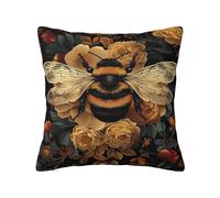 Keebik Bees William Morris Throw Pillow Covers Decorative Outdoor Soft Pillowcases Home Decor Living Room Cushion Case for Bed Couch Car 16x16 Inch