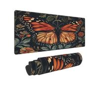 Keebik Butterfly William Morris Gaming Mouse Pad Large Extended Computer Mouse Mat Keyboard Full Desk Mousepad for Gaming, Office, Home 11.8x23.6Inch