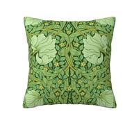 Keebik Exhibition Green William Morris Pimpernel Throw Pillow Cover Soft Decorative Throw Pillowcases Cushion Case for Home Decor Living Room Bed Couch Car 20x20 Inch