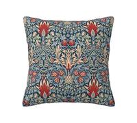 Keebik William Morris Pattern Throw Pillow Cover Soft Decorative Throw Pillowcases Cushion Case for Home Decor Living Room Bed Couch Car 20x20 Inch