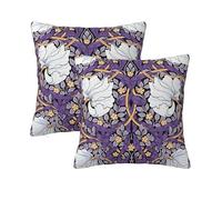 Keebik William Morris Pimpernel PurpleThrow Pillow Covers Set of 2 Cushion Covers for Couch Home Bed Living Room Decorative Pillow Cases 18x18 Inch, Type-1