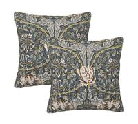 Keebik William Morris Pimpernel Throw Pillow Covers Set of 2 Cushion Covers for Couch Home Bed Living Room Decorative Pillow Cases 18x18 Inch