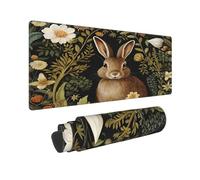 Keebik William Morris Rabbit Flowers and Plants Gaming Mouse Pad Large Extended Computer Mouse Mat Keyboard Full Desk Mousepad for Gaming, Office, Home 11.8x23.6Inch