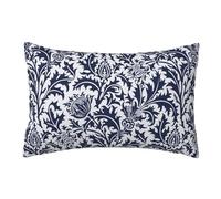 Keebik William Morris Thistle Damask Navy Blue Throw Pillow Covers Decorative Outdoor Soft Pillowcases Home Decor Living Room Cushion Case for Bed Couch Car 12x20 Inch