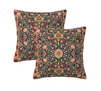 Keebik William Morris Vintage Floral Throw Pillow Covers Set of 2 Cushion Covers for Couch Home Bed Living Room Decorative Pillow Cases 18x18 Inch