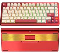 KEEBMONKEY PMO Wave 75 CNC Aluminum Quick Release Tri-Mode Wireless Gaming Keyboard,QMK/VIA Tri-Mode Mechanical Keyboard with 8000mAh Battery,Hot-Swappable with RGB for Windows/Mac/PC (Pro Red)