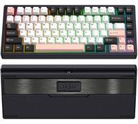 KEEBMONKEY PMOKEY Wave 75 CNC Aluminum Quick Release Tri-Mode Wireless Gaming Keyboard,QMK/VIA Tri-Mode Mechanical Keyboard with 8000mAh Battery,Hot-Swappable with RGB for Windows/Mac/PC (Pro Black)