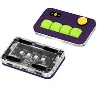 KEEBMONKEY Sayo O3C OSU Rapid Trigger Hall Effect Keyboard with Joystick and Screen, CNC Aluminum RGB One Handed Macro Pad for Rhythm Games,USB-C Custom Programmable keypad (Purple(4 Key))