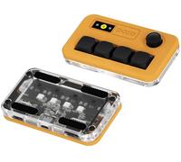 KEEBMONKEY Sayo O3C OSU Rapid Trigger Hall Effect Keyboard with Joystick and Screen, CNC Aluminum RGB One Handed Macro Pad for Rhythm Games,USB-C Custom Programmable keypad (Yellow(4 Key))