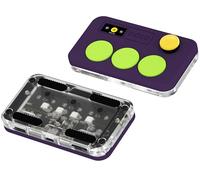 KEEBMONKEY Sayo O3C OSU Rapid Trigger Hall Effect Keyboard with Joystick and Screen, CNC Aluminum RGB One Handed Macro Pad for Rhythm Games,USB-C Custom Programmable keypad (Purple(3 Key))