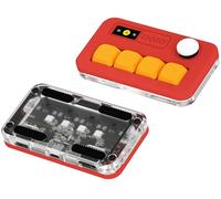 KEEBMONKEY Sayo O3C OSU Rapid Trigger Hall Effect Keyboard with Joystick and Screen, CNC Aluminum RGB One Handed Macro Pad for Rhythm Games,USB-C Custom Programmable keypad (Red(4 Key))