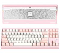 KEEBMONKEY WOBKEY Crush 80 Reboot CNC Aluminum 5-Second Quick-Release Triple-Mode Connectivity Mechanical Keyboard with Superior Acoustics (Pro Pink)