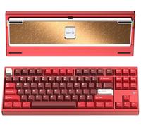 KEEBMONKEY WOBKEY Crush 80 Reboot CNC Aluminum 5-Second Quick-Release Triple-Mode Connectivity Mechanical Keyboard with Superior Acoustics (Pro Red)
