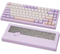 KEEBMONKEY WOBKEY Rainy 75 Aluminum HMX/JWK Switches Mechanical Keyboard with Superior Acoustics, Wired, BT, 2.4G Wireless Connectivity, RGB/FR4/Silver SUS304/7000mAh/WOB Switch (Pro -