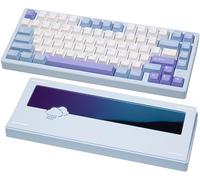 KEEBMONKEY WOBKEY Rainy 75 Aluminum HMX/JWK Switches Mechanical Keyboard with Superior Acoustics, Wired, BT, 2.4G Wireless Connectivity, RGB/PP/Gradient Glass/3500mAh/Purple Switch