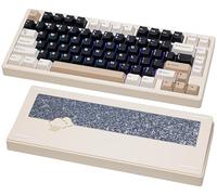 KEEBMONKEY WOBKEY Rainy 75 Aluminum Violet/Cocoa Switches Mechanical Keyboard with Superior Acoustics, Wired, BT, 2.4G Wireless Connectivity, RGB/FR4/Silver SUS304/7000mAh/Cocoa Switch (Pro - White)