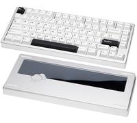KEEBMONKEY WOBKEY Rainy 75 CNC Aluminum HMX/JWK/Cocoa Switches Triple-Mode Connectivity Mechanical Keyboard with Superior Acoustics, No RGB/PP/Mirrored Glass/3500mAh/Violet Switch (Lite - Silver)