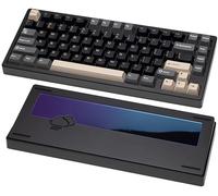 KEEBMONKEY WOBKEY Rainy 75 CNC Aluminum HMX/JWK/Cocoa Switches Triple-Mode Connectivity Mechanical Keyboard with Superior Acoustics, No RGB/PP/Gradient Glass/3500mAh/Violet Switch (Lite - Black)