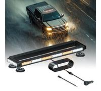 KEECALT Roof Top Magnetic 84 LED Amber White Flashing Beacon Light Bar for Truck Van Car, 12V 24V Vehicle Recovery Warning Emergency Strobe Lights