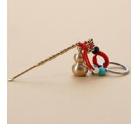 Keechchain Goldone Key Chain | Copper Key Chain with Five Emperors Coins - Hangble Chinese Style Pendant - Good Success Charm