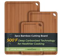 Keechee Bamboo Cutting Board, Durable Wood Cutting Boards for Kitchen with Deep Juice Grooves & Built-in Handles, Ideal Charcuterie & Chopping for Meat, Vegetables and Fruits Ideal Kitchen Gifts
