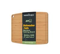 Keechee Dishwasher Safe Carbonized Bamboo Wood Cutting Boards for Kitchen with Juice Groove, Wooden Charcuterie & Chopping for Fruit, Vegetables & Cheese, Durable, Lightweight, Water-Resistant