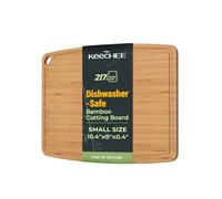 Keechee Dishwasher Safe Carbonized Bamboo Wood Cutting Boards for Kitchen with Juice Groove, Wooden Charcuterie & Chopping for Fruit, Vegetables & Cheese, Durable, Lightweight, Water-Resistant
