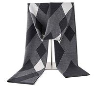 KEECOW Mens Merino Wool Winter Scarf Classic Warm Soft Thick Long（Black