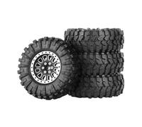 KEEDA 1.33” All-Terrain Tire and Wheel Set - Alloy Beadlock Wheels & Tyres with 5mm & 7mm Hex for 1/12 1/14 1/18 1/24 RC Crawler (B, Black)