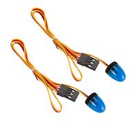 KEEDA 2 Pack Multifunction LED Police Light Rotating Flashing Lamp for 1/8 1/10 1/12 RC Model Car HSP Tamiya CC01 Axial SCX10 1/14 Tractor (Blue)