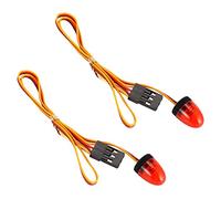 KEEDA 2 Pack Multifunction LED Police Light Rotating Flashing Lamp for 1/8 1/10 1/12 RC Model Car HSP Tamiya CC01 Axial SCX10 1/14 Tractor (Red)