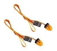KEEDA 2 Pack Multifunction LED Police Light Rotating Flashing Lamp for 1/8 1/10 1/12 RC Model Car HSP Tamiya CC01 Axial SCX10 1/14 Tractor (Yellow)