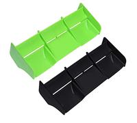 KEEDA 2 Pack RC Car Plastic Tail Wing Rear Wing for 1/8 Scale RC Short-Course Truck Off-Road Racing Buggy Model Car (Green+Black)